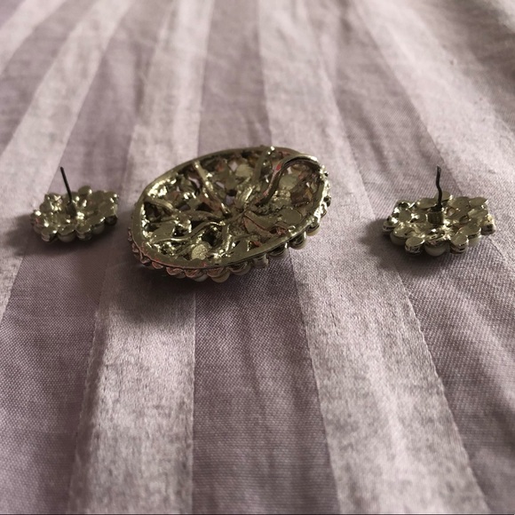 3PCS: Pearl & Rhinestone earrings + pendant - Picture 3 of 7